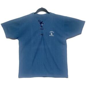 Mykonos Greece Blue Pullover Top Women's Medium Short Sleeve